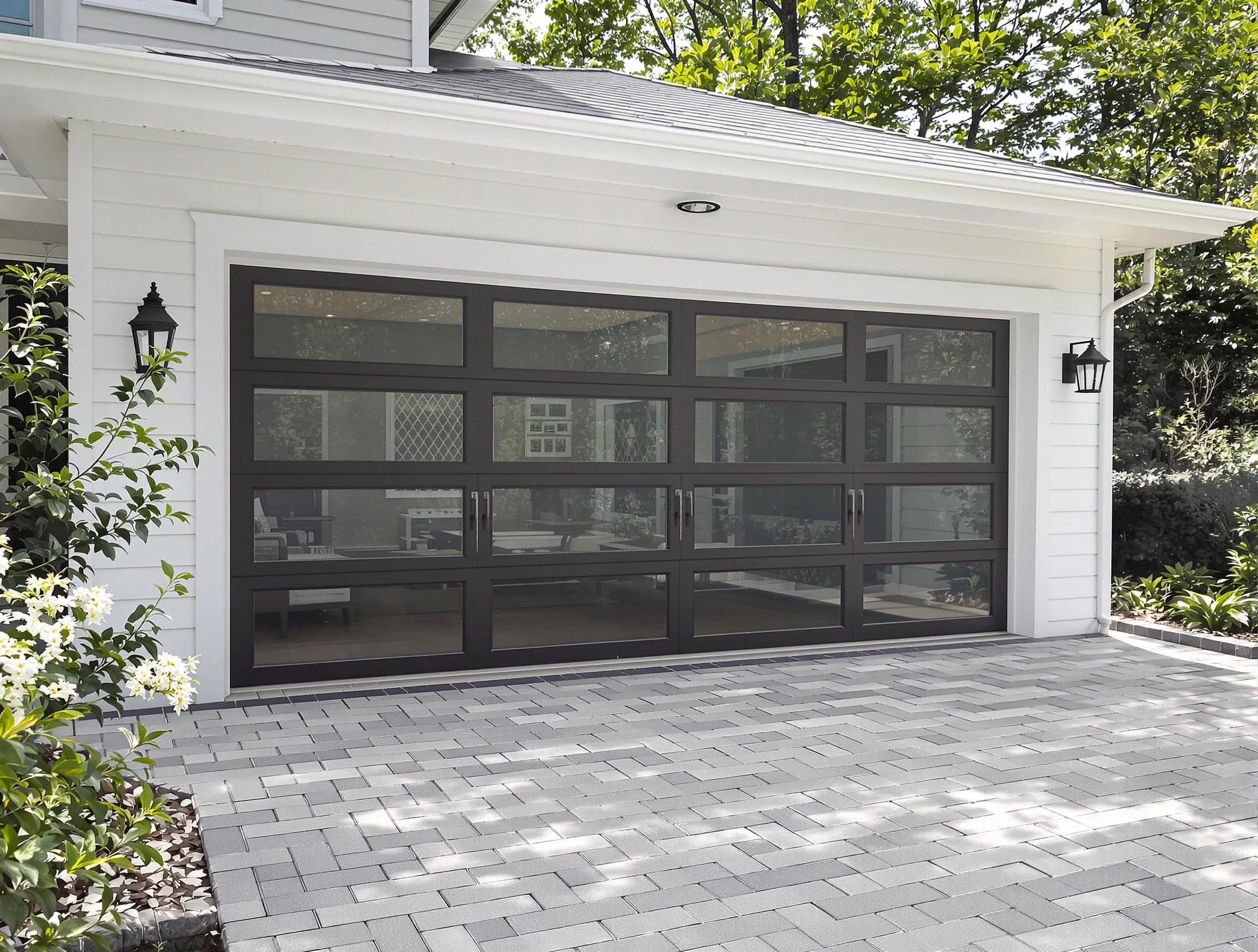 Lake Forest Garage Door Repair design specialist presenting custom garage door options to Lake Forest homeowner
